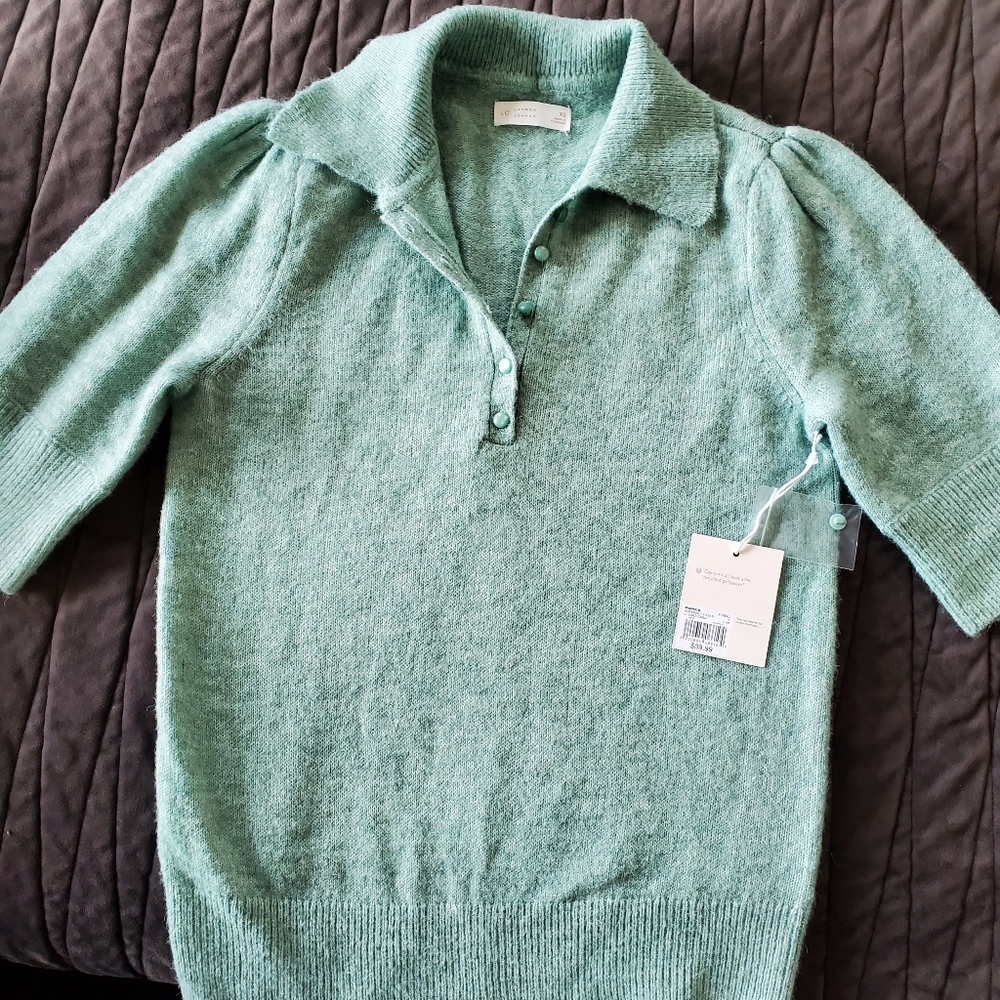 LC Lauren Conrad Mint V-Neck Sweater, NWT